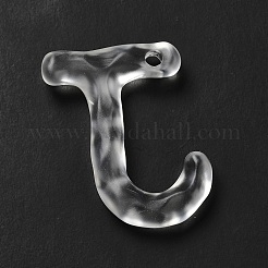 透明樹脂アルファベットペンダント  文字チャーム  文字.j  41~45x33~52.5x8mm  穴：3.5mm&nbsp;LS-RESI-C028-02J