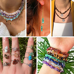 15 Styles Natural & Synthetic Mixed Gemstone Chip Beads&nbsp;G-PA0001-99