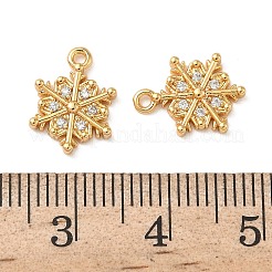 Christmas Brass Micro Pave Clear Cubic Zirconia Charms&nbsp;KK-B160-41G-02