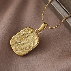 316 Surgical Stainless Steel Enamel Rectangle with Flower Pendant Necklaces for Women&nbsp;GH2755