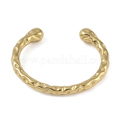 304 Stainless Steel Open Cuff Textured Bangles for Women&nbsp;LS-BJEW-G706-02G