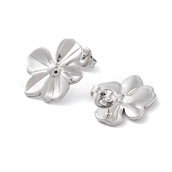 変色しない304ステンレススチールスタッドピアス  花  ステンレス鋼色  17.5x16mm&nbsp;EJEW-P258-10P