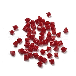 ガラスビーズ  三角ビーズ  ダイヤモンドビーズ 透明クリスタル 尖ったビーズ  ファイヤーブリック  3x3x2mm  穴：0.8mm&nbsp;GLAA-D300-01C
