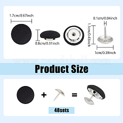 48Sets Flat Round Polyester Covered Aluminum Buttons&nbsp;DIY-NB0016-27