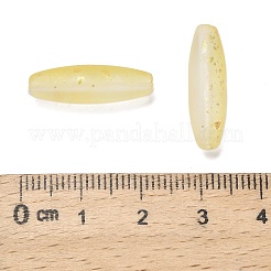 艶消しガラスビーズ  ライス  金箔  ライトカーキ  21.5x6.5mm  穴：1.4mm  約915個/1000g&nbsp;FGLA-L001-001J