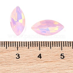 ガラスカボション  多面カット  馬の目  パールピンク  15x7x3.5mm  42個/セット&nbsp;GLAA-N0028-09A
