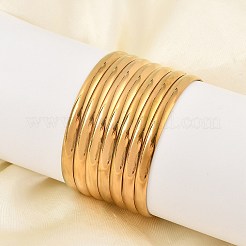 Fashion 201 Stainless Steel Bangle Sets&nbsp;BJEW-L664-024B-G-1