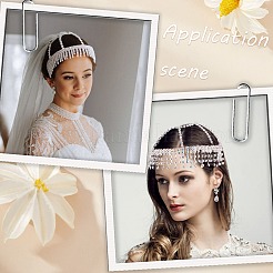 合金ラインストーンメッシュヘッドバンド  女性と女の子のためのヘアアクセサリー  プラチナ  260x260x3mm&nbsp;OHAR-WH20007-05P-01