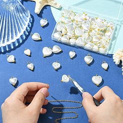 60Pcs 6 Styles ABS Plastic Imitation Pearl Pendants&nbsp;PALLOY-CJ00171