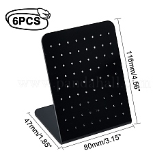 アクリルピアスディスプレイ  L字型のイヤリングディスプレイスタンド  ブラック  8x4.7x11.6cm  穴：1.6mm&nbsp;EDIS-WH0013-02B