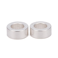 304ステンレススチールスペーサービーズ  フラットラウンド  銀  5x2mm  穴：3mm&nbsp;LS-STAS-P223-12S