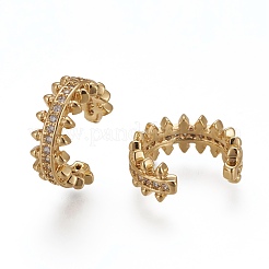 Brass Micro Pave Clear Cubic Zirconia Cuff Earrings&nbsp;EJEW-Z004-01G