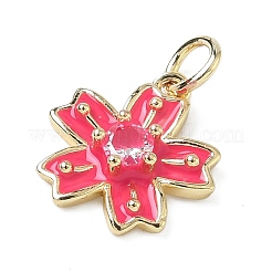 Brass Pave Clear Cubic Zirconia Pendants&nbsp;KK-H255-06G-04