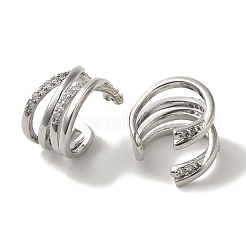 Rack Plating Brass Micro Pave Cubic Zirconia Hoop Earrings&nbsp;EJEW-R162-39P