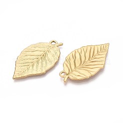 304 Stainless Steel Leaf Pendants&nbsp;STAS-T067-37G