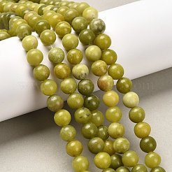 天然石ビーズ  台湾ヒスイ  ジュエリー作りのための天然エネルギー石の癒しの力  ラウンド  オリーブドラブ  8mm  穴：1.5mm  約46~48個/連  15~16インチ&nbsp;GSR032