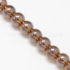 電気メッキクリスタルガラスラウンドビーズ連売り  虹色メッキ  ミックスカラー  8mm  穴：1mm  約54個/連  15.7インチ&nbsp;EGLA-F037-8mm-A