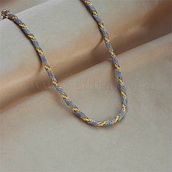 4MM 304 Stainless Steel Rope Chain Necklaces&nbsp;NJEW-Z095-01GP-02