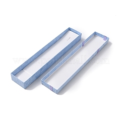 タイ厚紙ジュエリーネックレスボックスの弓  長方形  ライトスカイブルー  20x4x2cm  内径：19.5x3.7のCM&nbsp;CON-TAC0009-02B