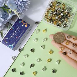 150 個 5 色のチベットスタイル合金ロンデルチューブベイル  ループベイル  保釈ビーズ  ミックスカラー  8x5mm  穴：2mm  内径：5mm  30個/カラー&nbsp;FIND-SC0008-23