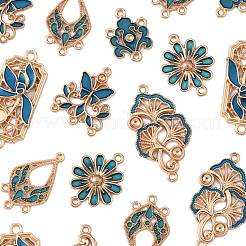 36Pcs 6 Styles Alloy Enamel Connector Charms&nbsp;FIND-FS0004-46C