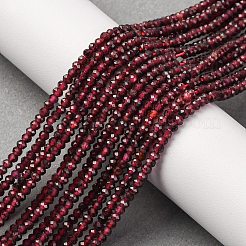 天然石ガーネットビーズ連売り  ロンデル  3x2mm  穴：0.5mm  約190個/連  14.96''（38センチメートル）&nbsp;G-RM241221-O2