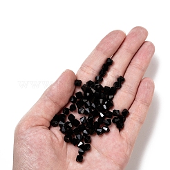 チェコガラスビーズ  多面カット  双円錐形  ブラック  直径6mm  穴：0.8mm  144個/グロス&nbsp;302_6mm280