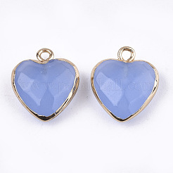 Electroplate Natural White Jade Pendants&nbsp;G-T112-03B