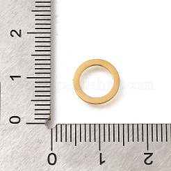 304ステンレススチールチャーム  レーザー切断  18KGP本金メッキ  リング  10x10x1mm  穴：7.5mm&nbsp;STAS-S144-01G-E