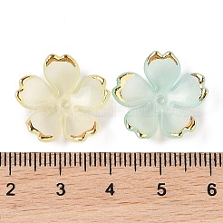 アクリルビーズキャップ  5  - 花びらの花  ライトシアン  17.5x18x5mm  穴：1.2mm  1162個/ 500g&nbsp;OACR-H119-01B
