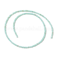 天然淡水シェルビーズ連売り  染め  ロンデル  ターコイズ  2~2.5x0.5~2.5mm  穴：0.5mm  約205~235個/連  14.57~15.16インチ（37~38.5cm）&nbsp;SHEL-P017-01A-08