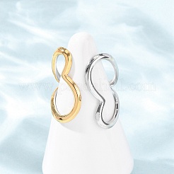 女性用304ステンレススチールオープンカフリング  黄金＆ステンレススチール  ハート  3~34mm  19mm&nbsp;RJEW-K321-01F