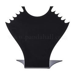 立体有機ガラスネックレスディスプレイ  ネックレスバストディスプレイスタンド  ブラック  150x165x57mm&nbsp;NDIS-N001-04