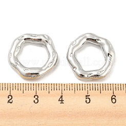 変色しない304ステンレススチール製リンクリング  不規則な花  ハンマー  ステンレス鋼色  19x19.5x3.5mm  内径：12x12mm&nbsp;STAS-I202-02P