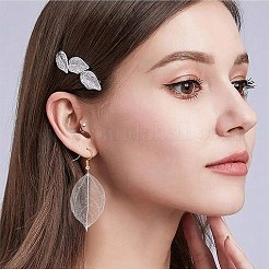 ドライフラワーの葉のクラフト用品100個  ホワイト  45~50x25~30x0.1mm&nbsp;AJEW-CP0009-41B