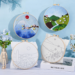 Mountain Scenery Hanging Painting Needle Felting Kit for Beginners&nbsp;DIY-WH0568-20
