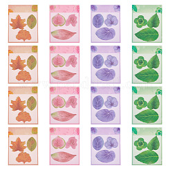16Pcs 4 Colors Leaf Paper Memo Pad Sticky Notes&nbsp;OFST-TA0001-08