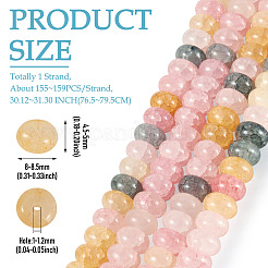 1連売りガラスビーズ連売り  天然石風  ロンデル  染め  カラフル  8~8.5x4.5~5mm  穴：1~1.2mm  約155~159個/連  30.12~31.30インチ（76.5~79.5cm）&nbsp;GLAA-TADJ0001-06B