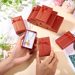厚紙ジュエリーセット梱包箱  内部のスポンジ  リング用  小さな時計  ネックレス  イヤリング  ブレスレット  長方形  暗赤色  7.7x4.8x2.7cm&nbsp;X1-CON-TAC0008-03E