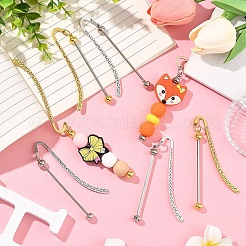 10Pcs 2 Colors Alloy Bookmarks&nbsp;AJEW-YW00005