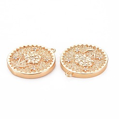 Brass Micro Pave Clear Cubic Zirconia Pendants&nbsp;LS-KK-S364-116