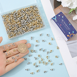 400スタイルccbプラスチックチューブベイル2個  ループベイル  ロンデル  プラチナ＆ライトゴールド  9x4~6x4.5~6mm  穴：1.5~2.8mm  200個/スタイル&nbsp;CCB-SC0001-06