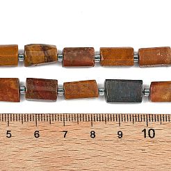 天然石オーシャンジャスパービーズ連売り  多面カット  コラム  シードビーズで  12x8mm  穴：1mm  約15個/連  7.68~7.87''（19.5~20センチメートル）&nbsp;G-H352-A01-03