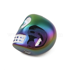 UVメッキアクリルビーズ  スカル  カラフル  18x13x17mm  穴：2.8mm&nbsp;OACR-M013-09D