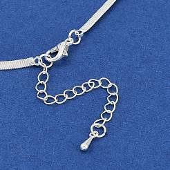 蝶結び真鍮ペンダントネックレス  女性用スネークチェーンネックレス  プラチナメッキ  15.75インチ（40cm）&nbsp;NJEW-F325-02P