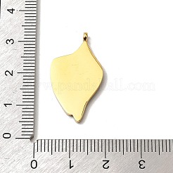 304 ステンレススチール パヴェ ナチュラル パウア シェル ペンダント  巻貝チャーム  ゴールドカラー  28x15.5x1.5mm  穴：1.8mm&nbsp;STAS-Z148-02G