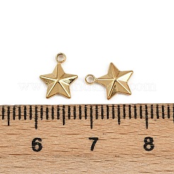 304ステンレススチールチャーム  高光沢イオンプレーティング（IP）  星のチャーム  18KGP本金メッキ  8.5x7x2mm  穴：1.2mm&nbsp;STAS-K295-13G