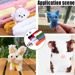 DIYぬいぐるみスティック10セット  コーラルフリース シェニールスティック  人形作りの子供用工作材料  手作りの編み込みコスチュームアクセサリー30個付き  ミックスカラー  1000x15mm&nbsp;FIND-SC0020-88