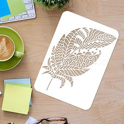 プラスチック再利用可能な描画絵画ステンシル テンプレート セット  布地 キャンバス タイル 床 家具 木材 塗装用  羽の模様  29.7x21cm  9個/セット&nbsp;DIY-WH0172-311