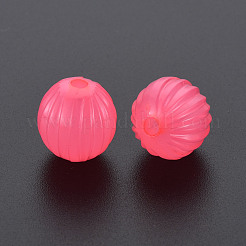 模造ゼリーアクリルビーズ  段ボールビーズ  ラウンド  ショッキングピンク  14x13mm  穴：2.5mm  約356個/500g&nbsp;MACR-S373-11-E09